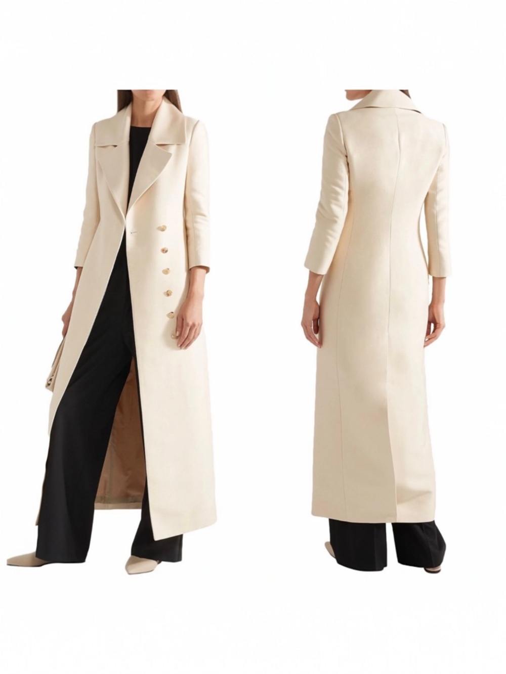 The Row Ivory Coat Silk Maxi 12 Minimalist Quiet Luxury Cream White Addy NWT 🟡